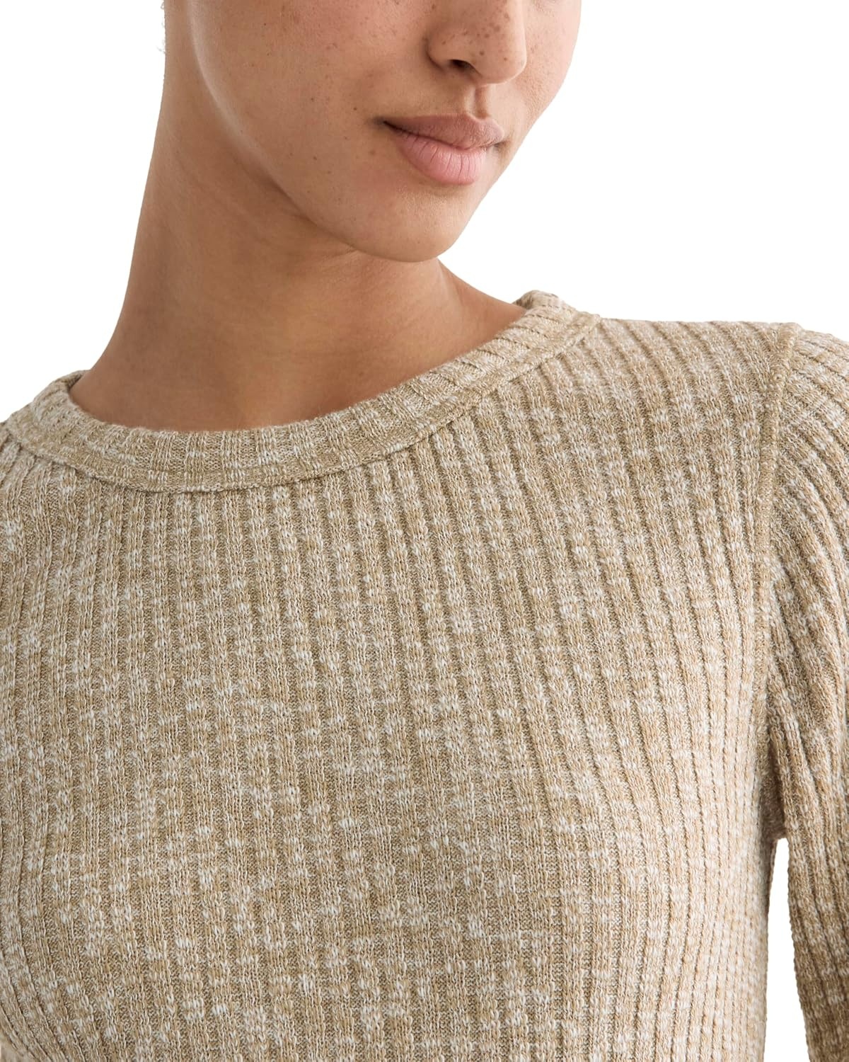 image:imageEverlane Womens Everlane The Cozy Rib LongSleeve TeeCornstalk Bone Twist