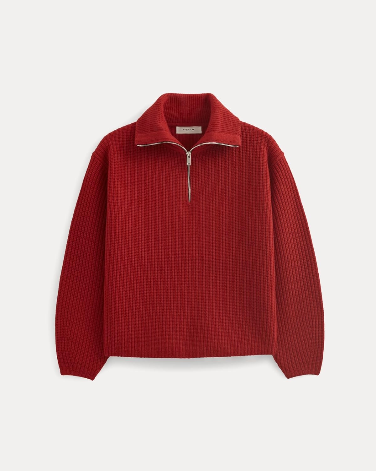 image:imageEverlane Womens Everlane The HalfZip Sweater in Luxe MerinoBerry Red
