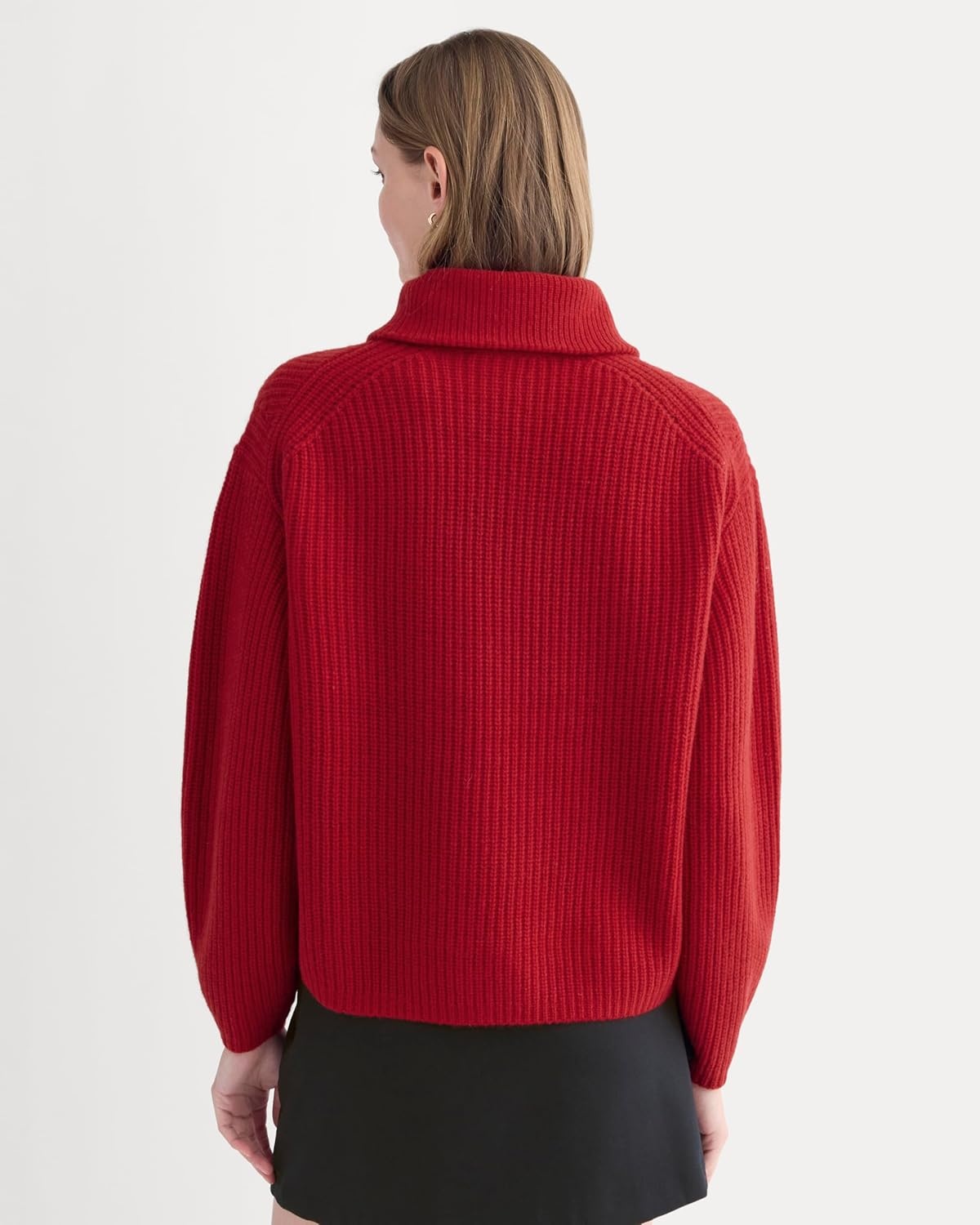 image:imageEverlane Womens Everlane The HalfZip Sweater in Luxe MerinoBerry Red