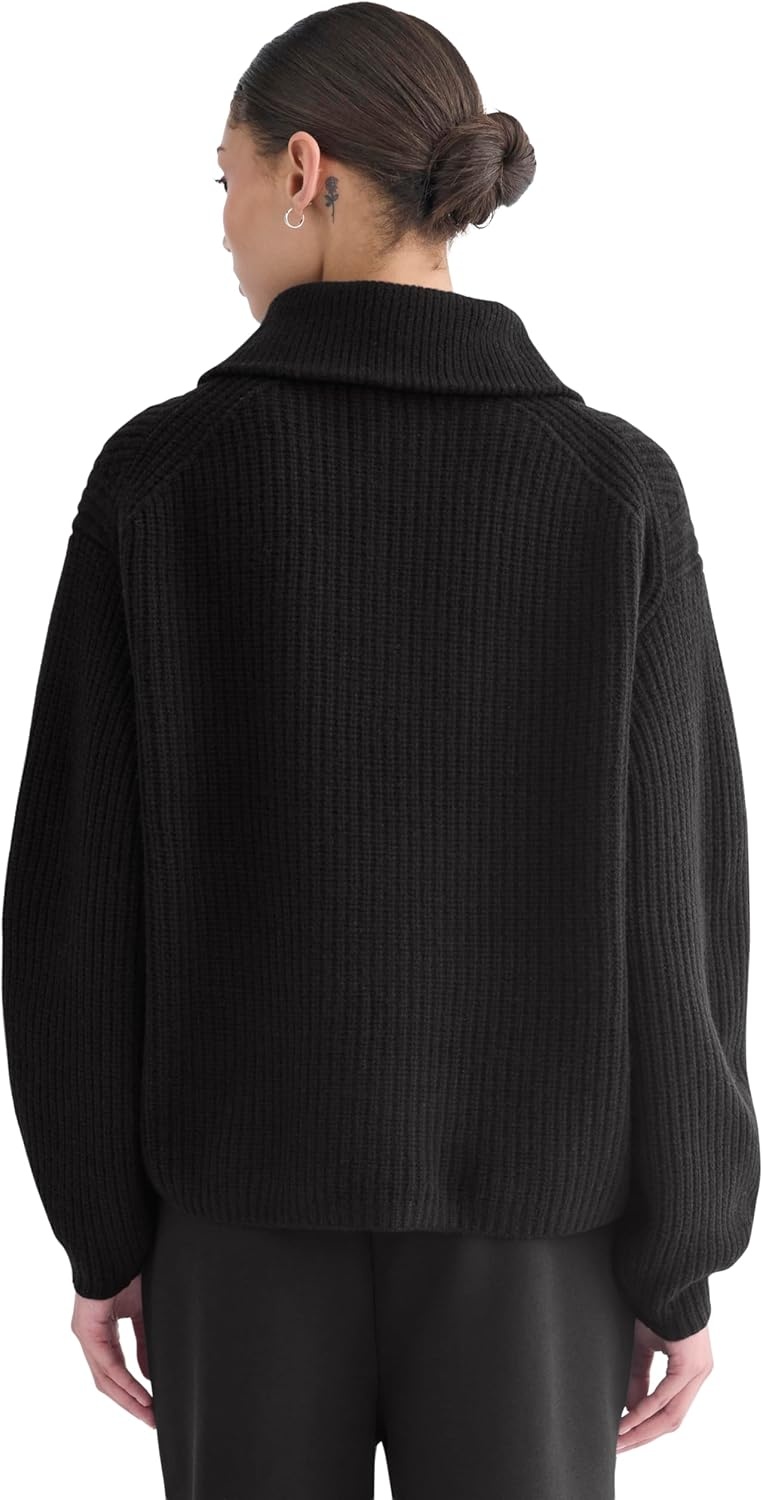image:imageEverlane Womens Everlane The HalfZip Sweater in Luxe MerinoBlack