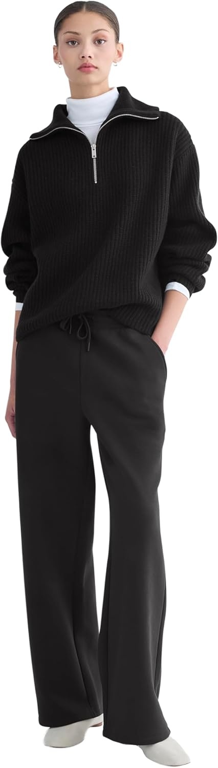 image:imageEverlane Womens Everlane The HalfZip Sweater in Luxe MerinoBlack