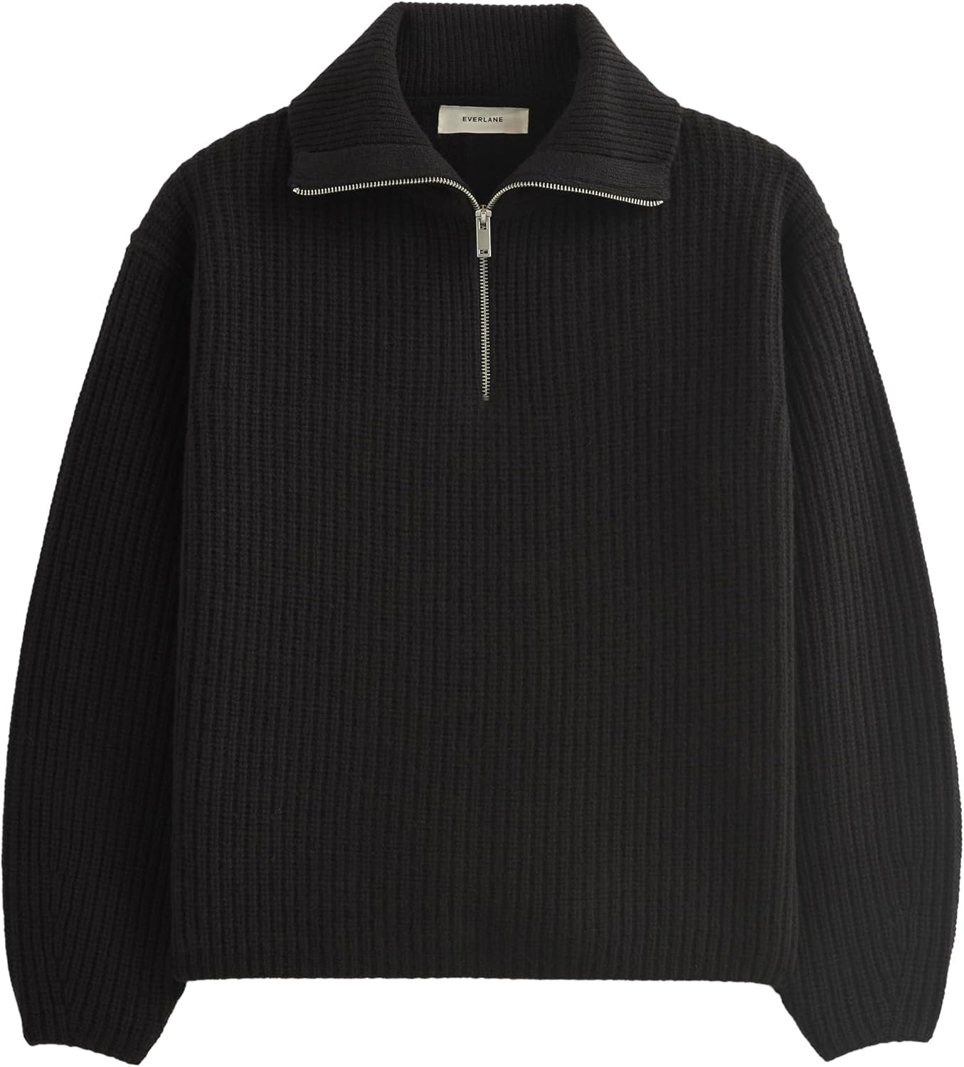 image:imageEverlane Womens Everlane The HalfZip Sweater in Luxe MerinoBlack