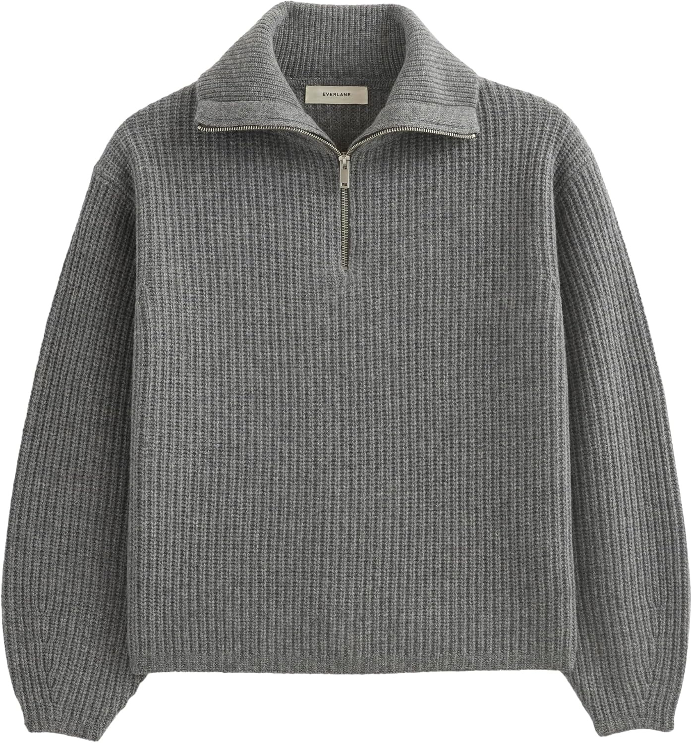image:imageEverlane Womens Everlane The HalfZip Sweater in Luxe MerinoHeathered Midgrey