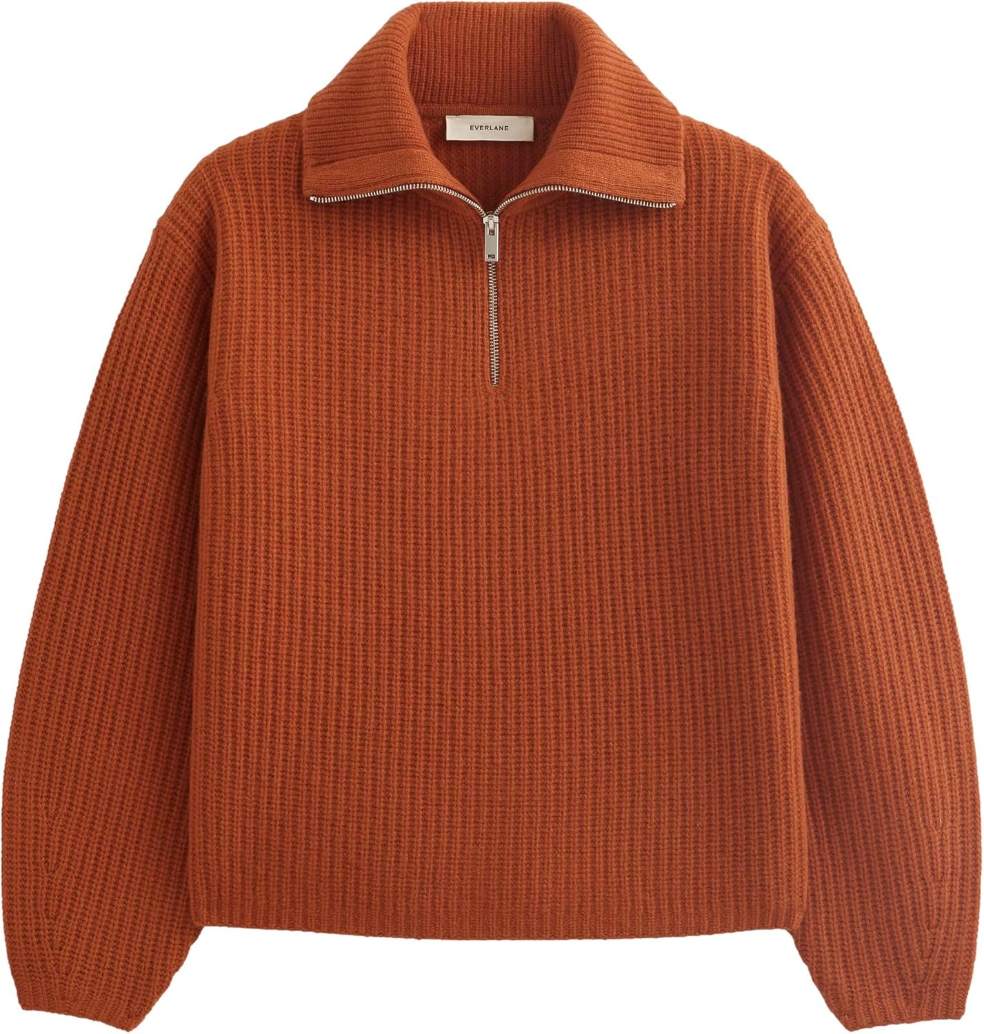 image:imageEverlane Womens Everlane The HalfZip Sweater in Luxe MerinoRust Heather