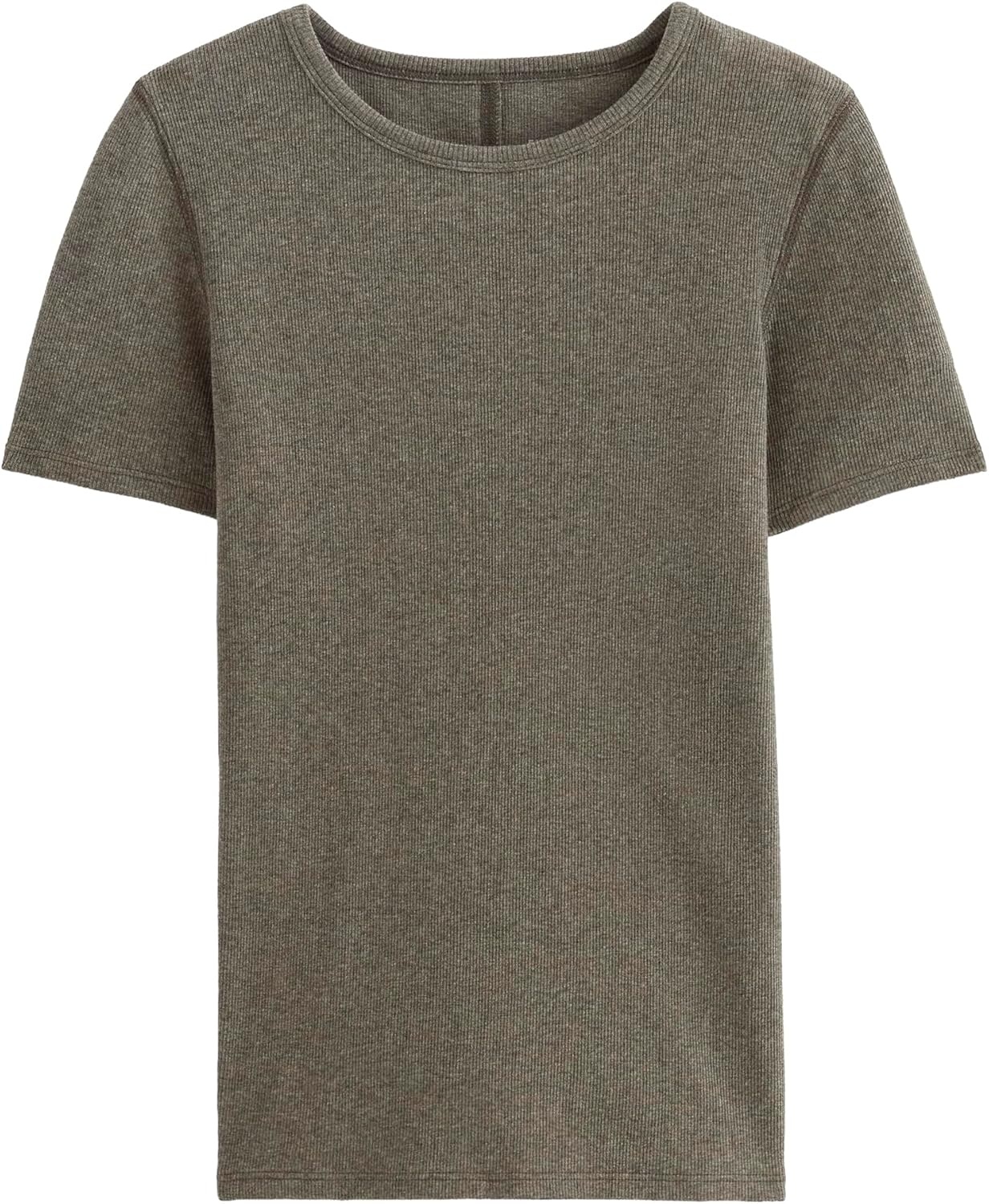 image:imageEverlane Womens Everlane The Luxe Rib CrewHeathered Fatigue