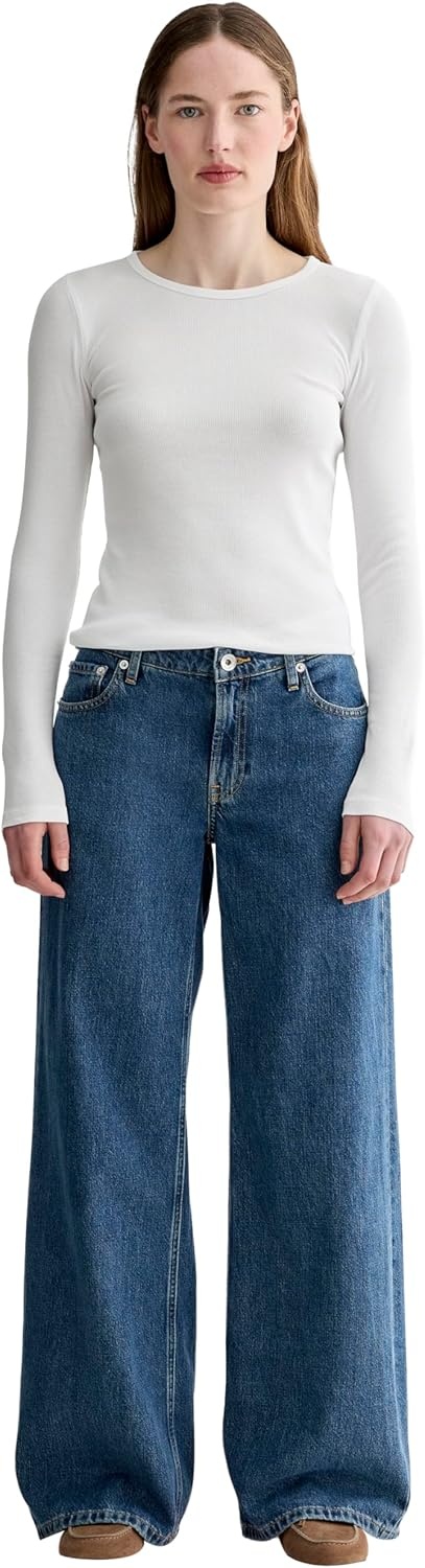 image:imageEverlane Womens Everlane The Luxe Rib LongSleeve CrewWhite