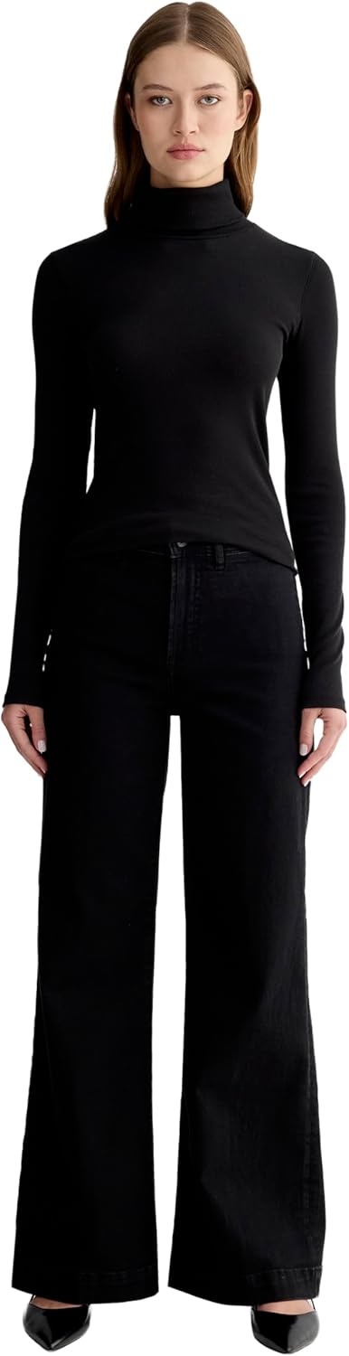 image:imageEverlane Womens Everlane The Luxe Rib TurtleneckBlack