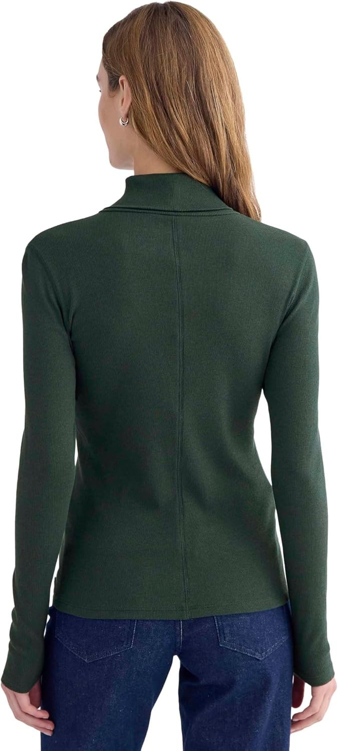 image:imageEverlane Womens Everlane The Luxe Rib TurtleneckHeathered Dark Sea