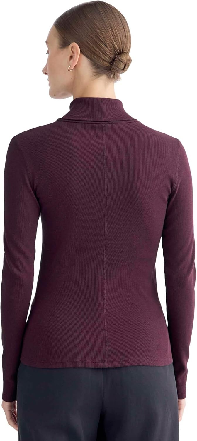 image:imageEverlane Womens Everlane The Luxe Rib TurtleneckHeathered Port Royale