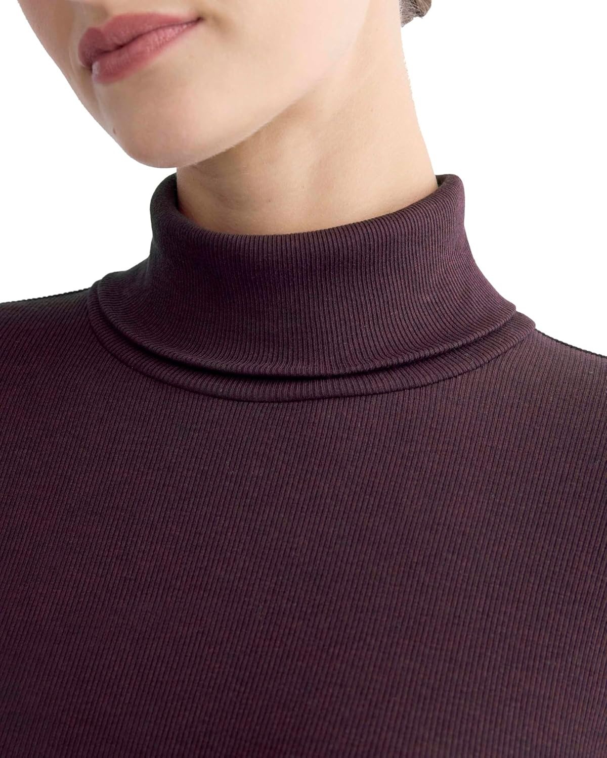 image:imageEverlane Womens Everlane The Luxe Rib TurtleneckHeathered Port Royale