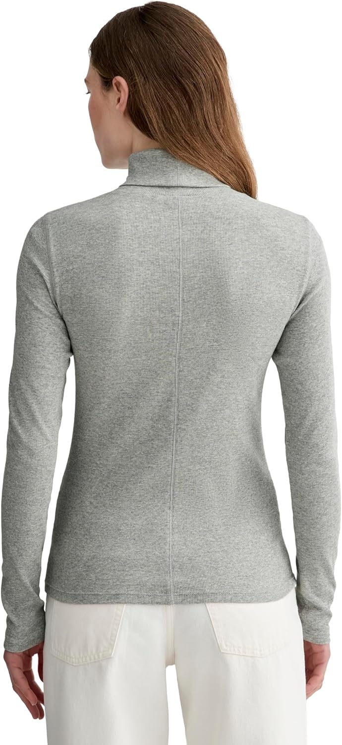 image:imageEverlane Womens Everlane The Luxe Rib TurtleneckWashed Heathered Grey