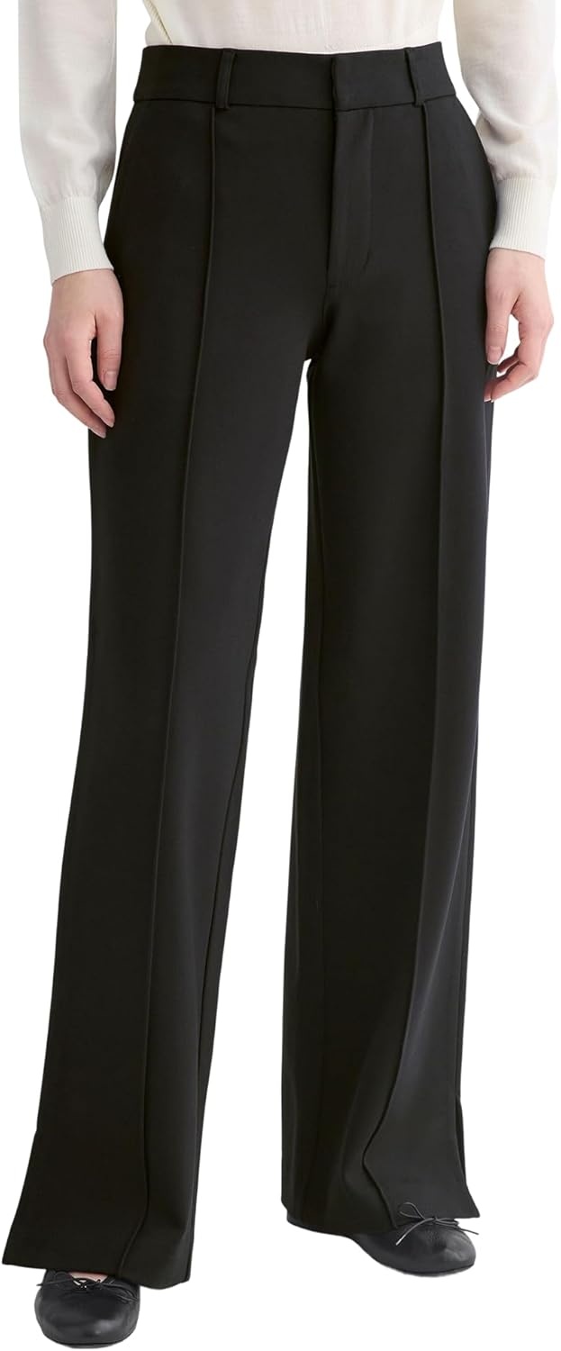 image:imageEverlane Womens Ponte WideLeg Trouser Viscose Stretch WideLeg Dress PantBlack