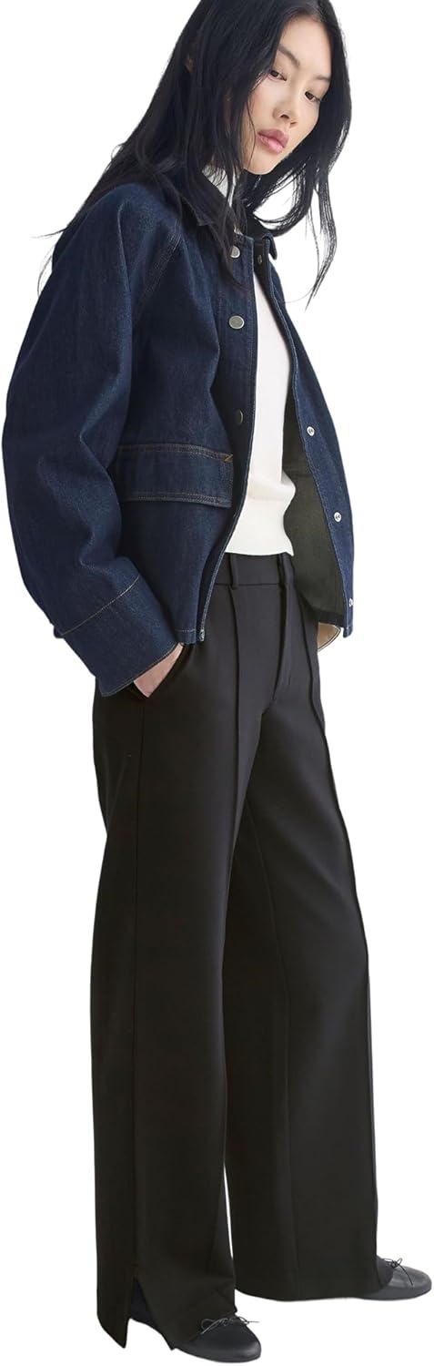image:imageEverlane Womens Ponte WideLeg Trouser Viscose Stretch WideLeg Dress PantBlack