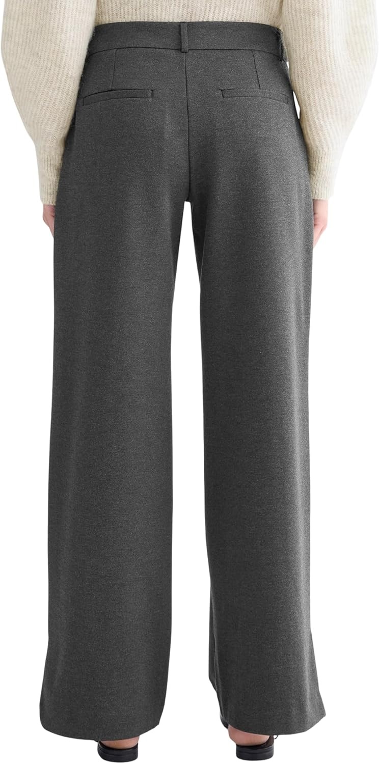 image:imageEverlane Womens Ponte WideLeg Trouser Viscose Stretch WideLeg Dress PantHeathered Soot