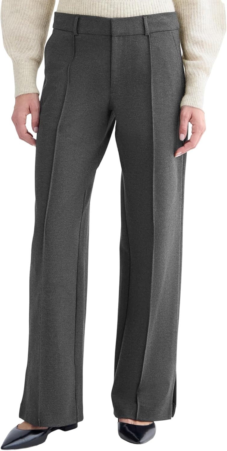 image:imageEverlane Womens Ponte WideLeg Trouser Viscose Stretch WideLeg Dress PantHeathered Soot