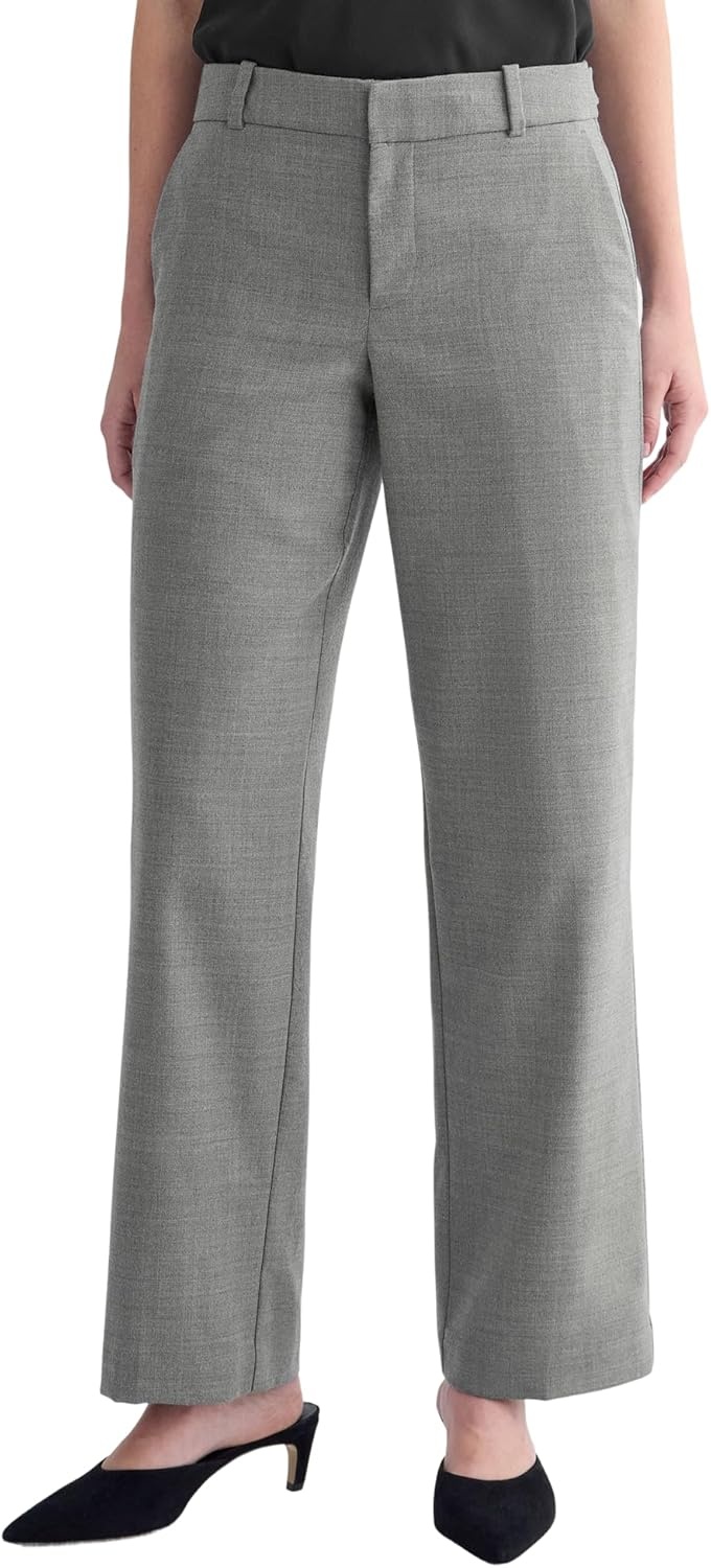 image:imageEverlane Womens StraightLeg Trouser in Tailor Twill RWS Stretch Wool Blend FloorLength Dress PantHeather Graphite