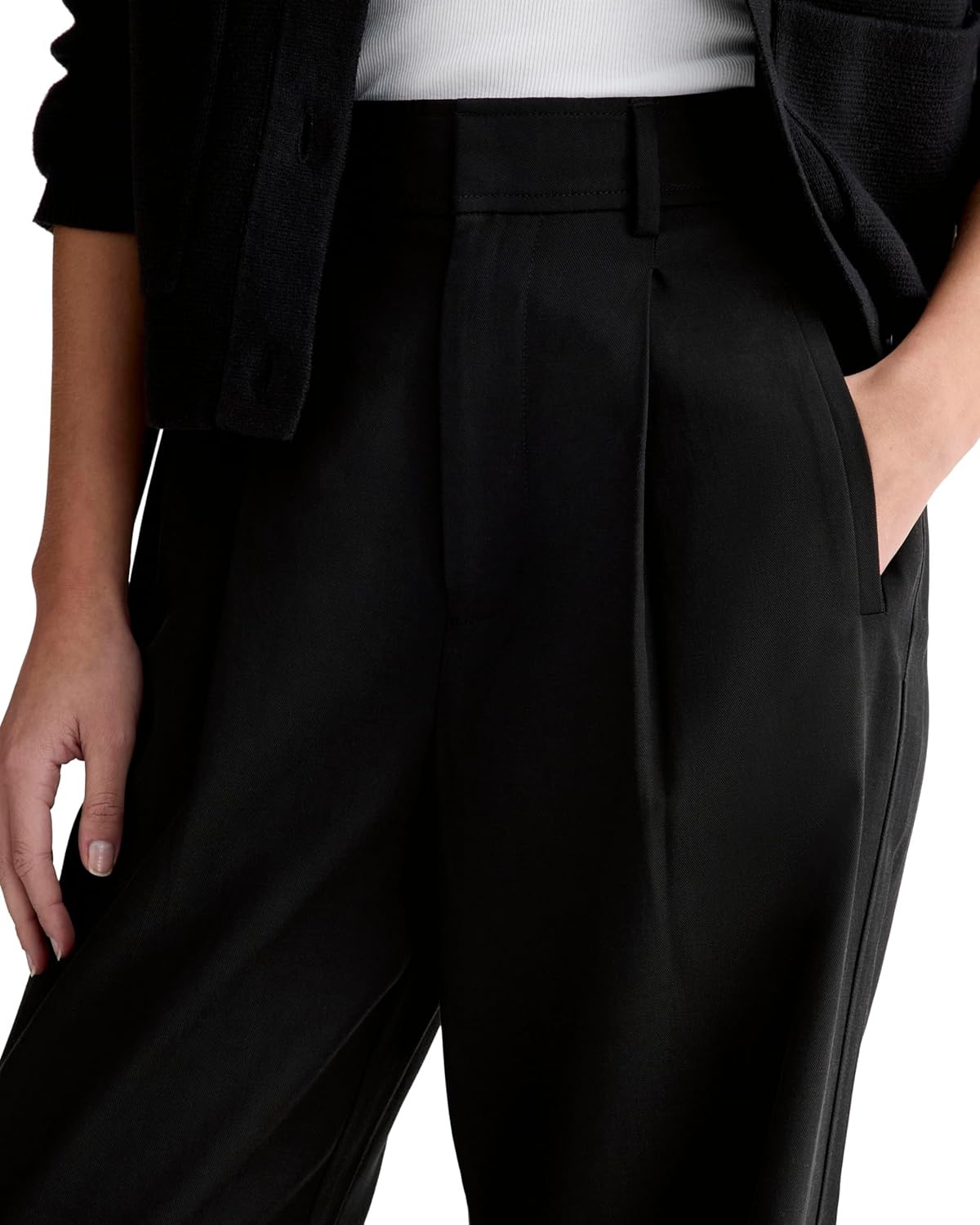 image:imageEverlane Womens The Draper Pleated Pant in ButtersmoothBlack