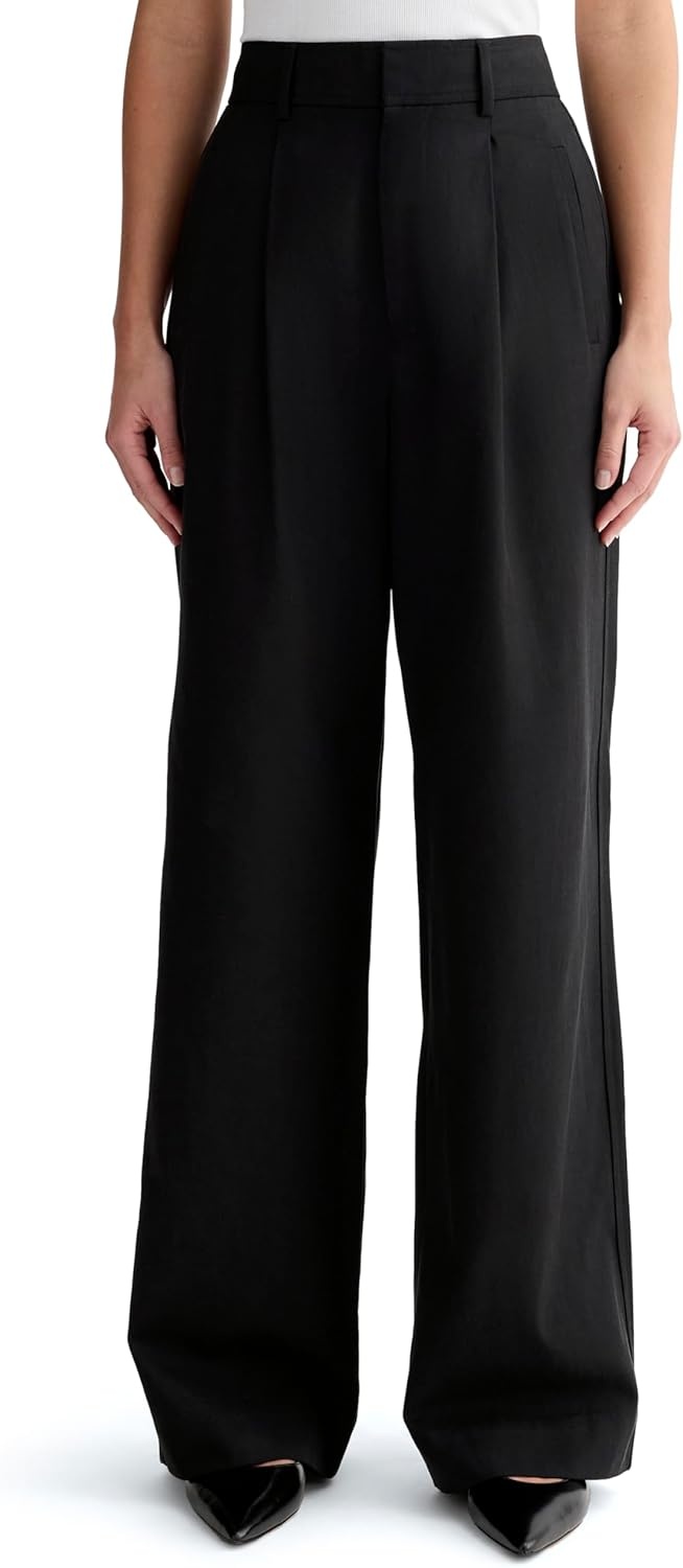 image:imageEverlane Womens The Draper Pleated Pant in ButtersmoothBlack