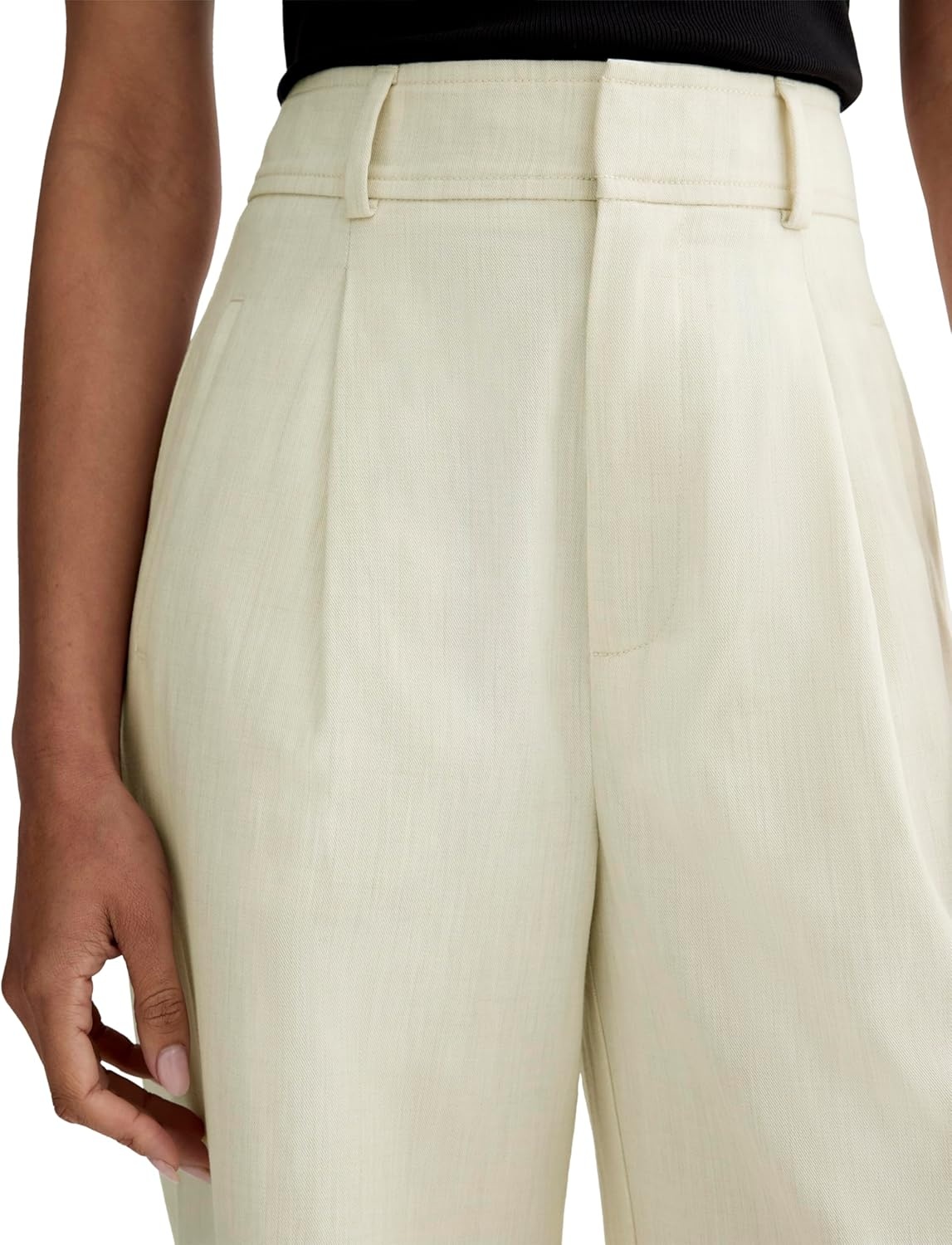 image:imageEverlane Womens The Draper Pleated Pant in ButtersmoothHeathered Oat