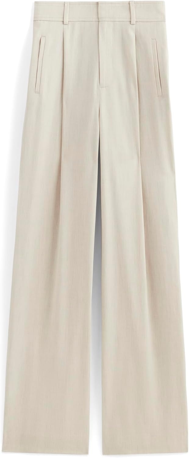 image:imageEverlane Womens The Draper Pleated Pant in ButtersmoothHeathered Oat