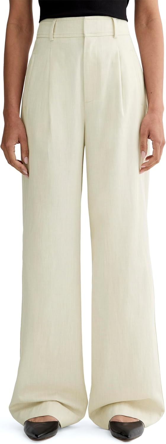 image:imageEverlane Womens The Draper Pleated Pant in ButtersmoothHeathered Oat