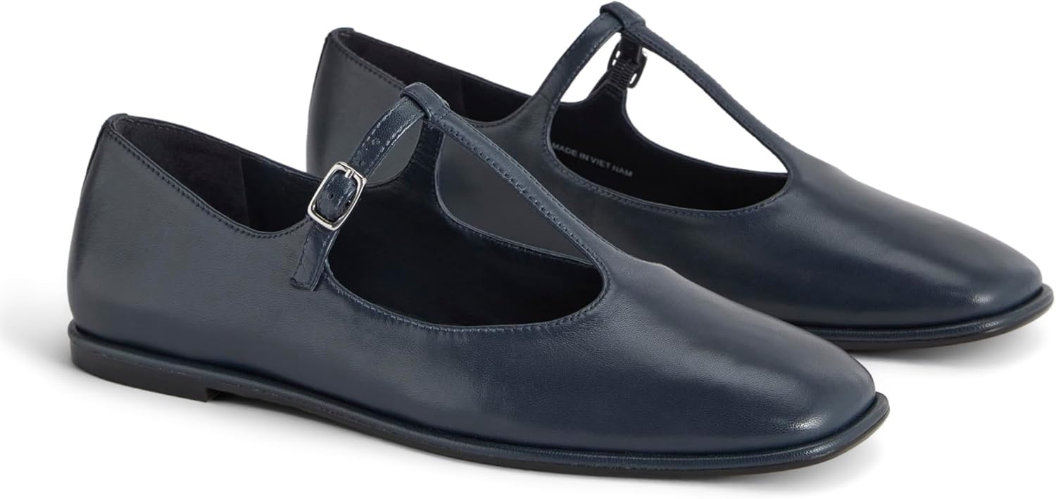 image:imageEverlane Womens The Leather TStrap FlatNavy