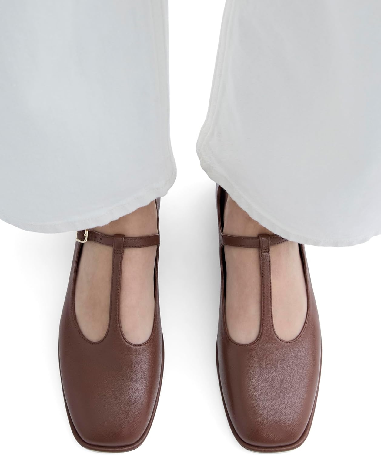 image:imageEverlane Womens The Leather TStrap FlatRum