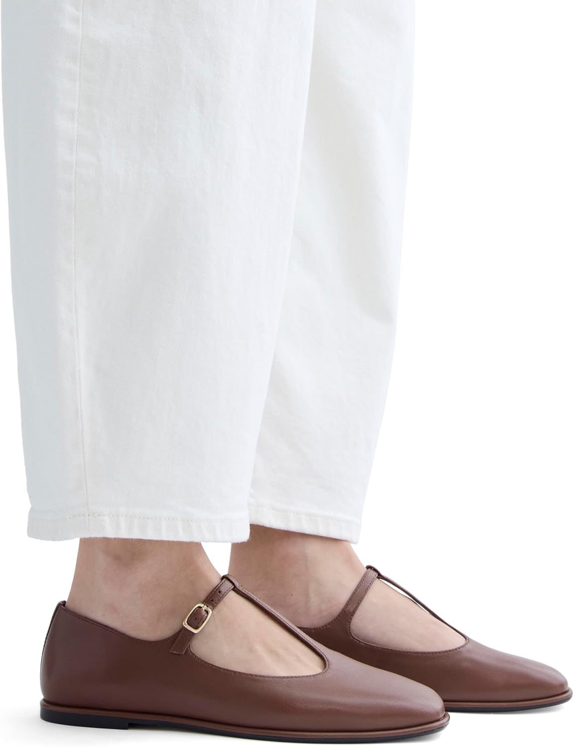 image:imageEverlane Womens The Leather TStrap FlatRum