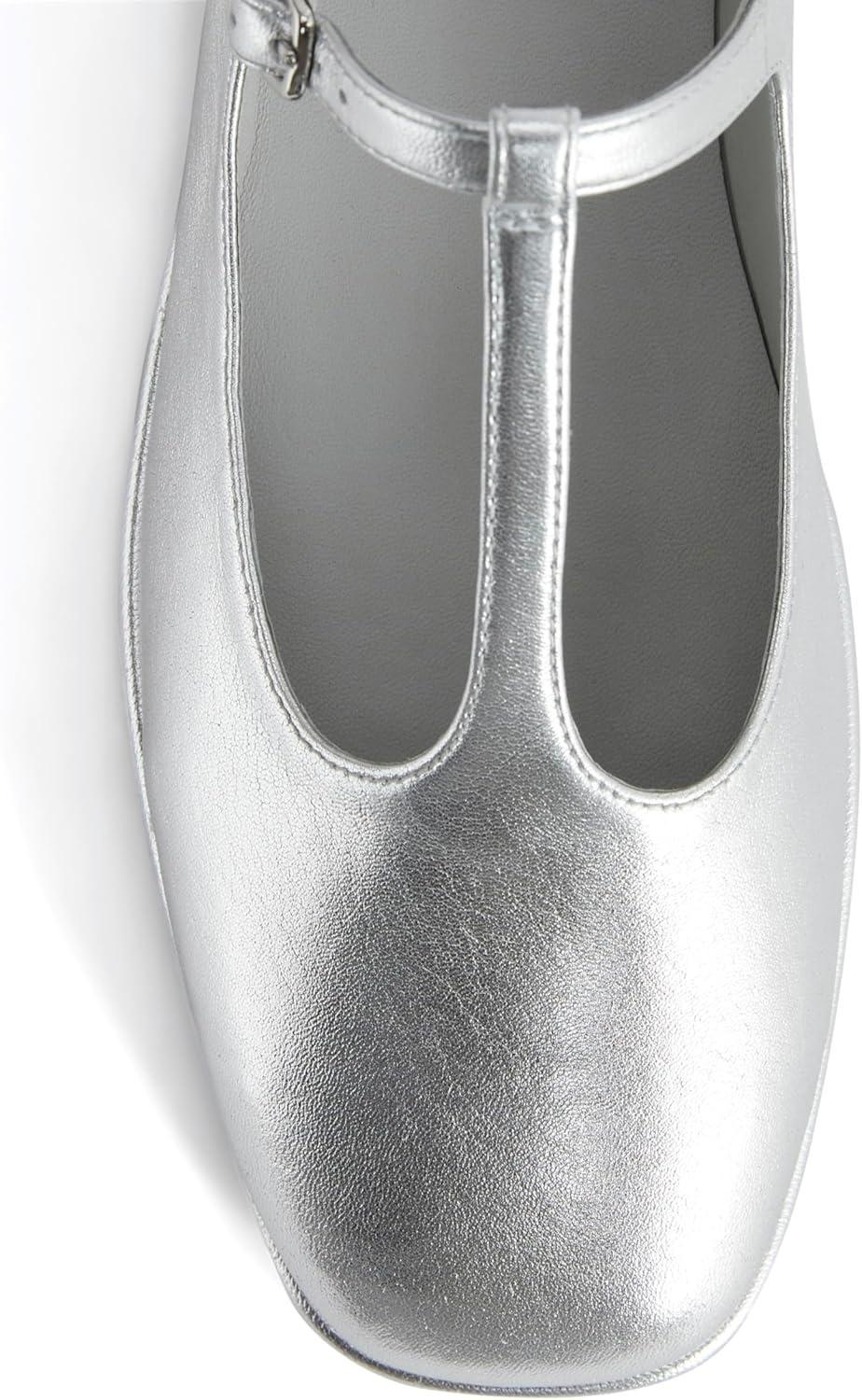image:imageEverlane Womens The Leather TStrap FlatSilver