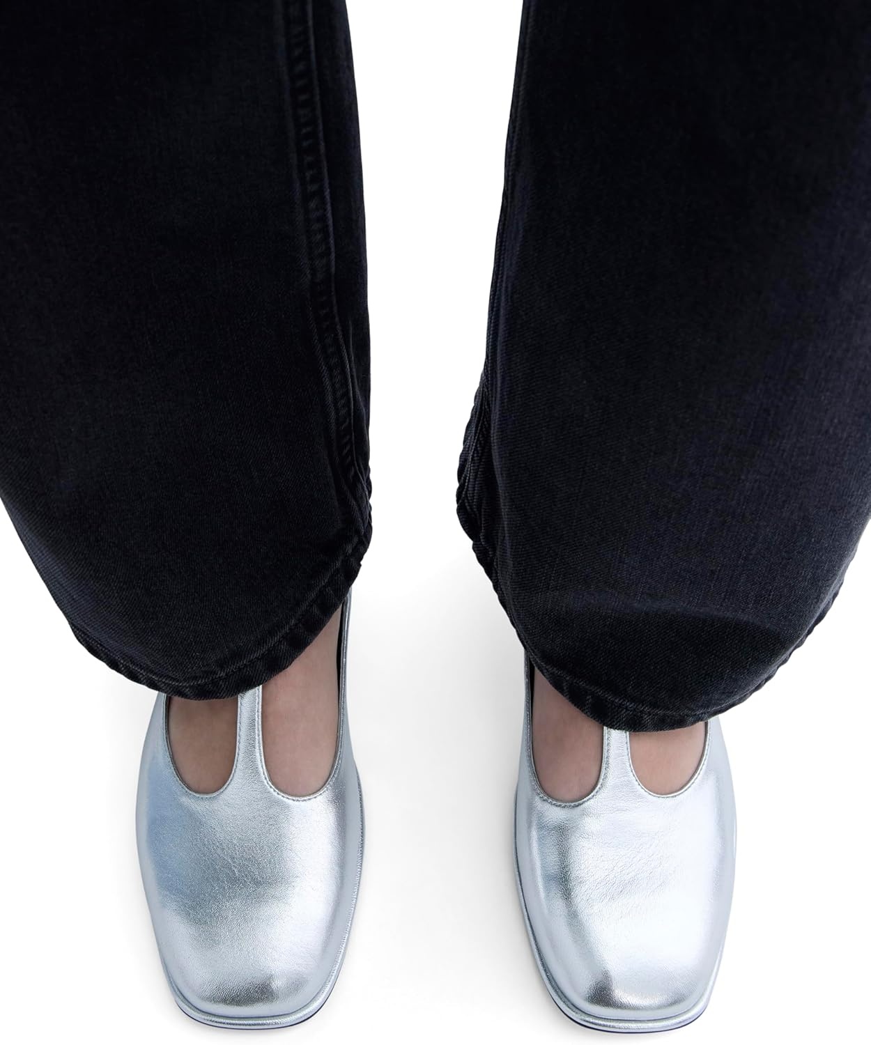 image:imageEverlane Womens The Leather TStrap FlatSilver
