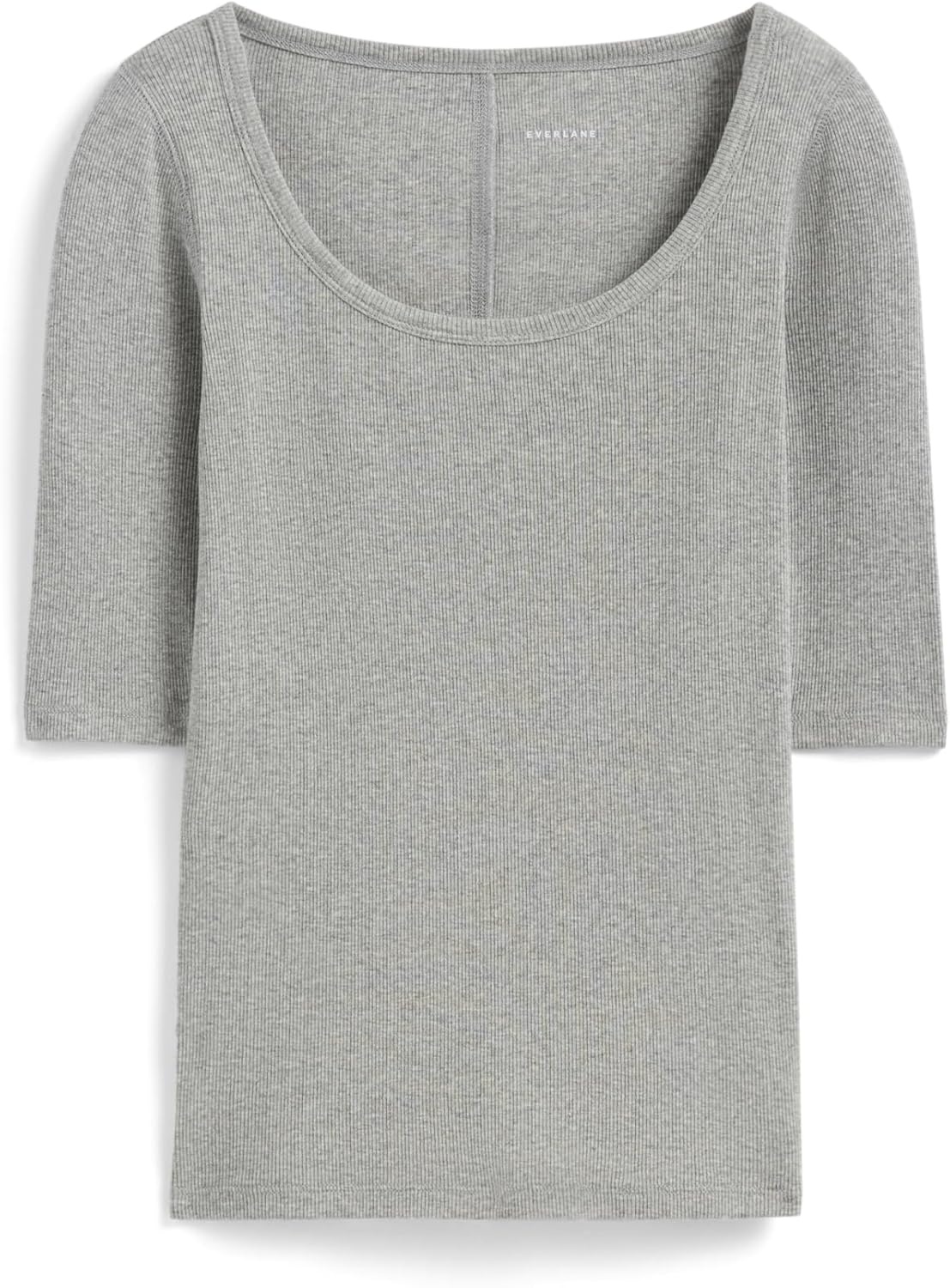 image:imageEverlane Womens The Luxe Rib ScoopNeck TeeHeathered Grey