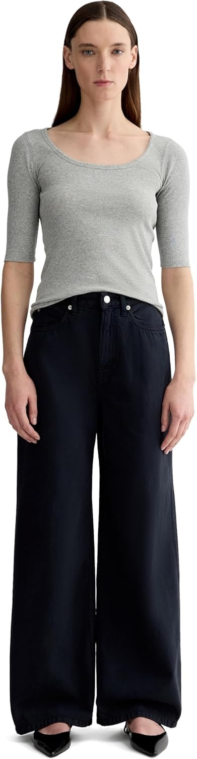 image:imageEverlane Womens The Luxe Rib ScoopNeck TeeHeathered Grey