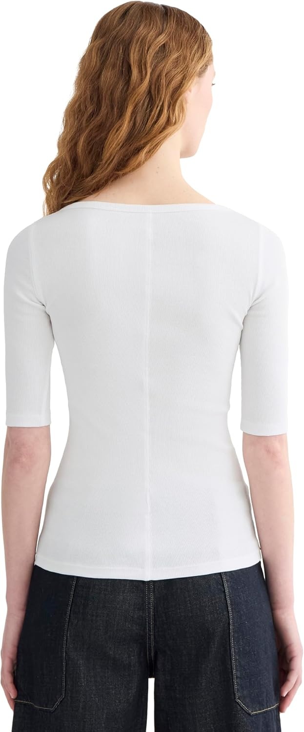 image:imageEverlane Womens The Luxe Rib ScoopNeck TeeWhite