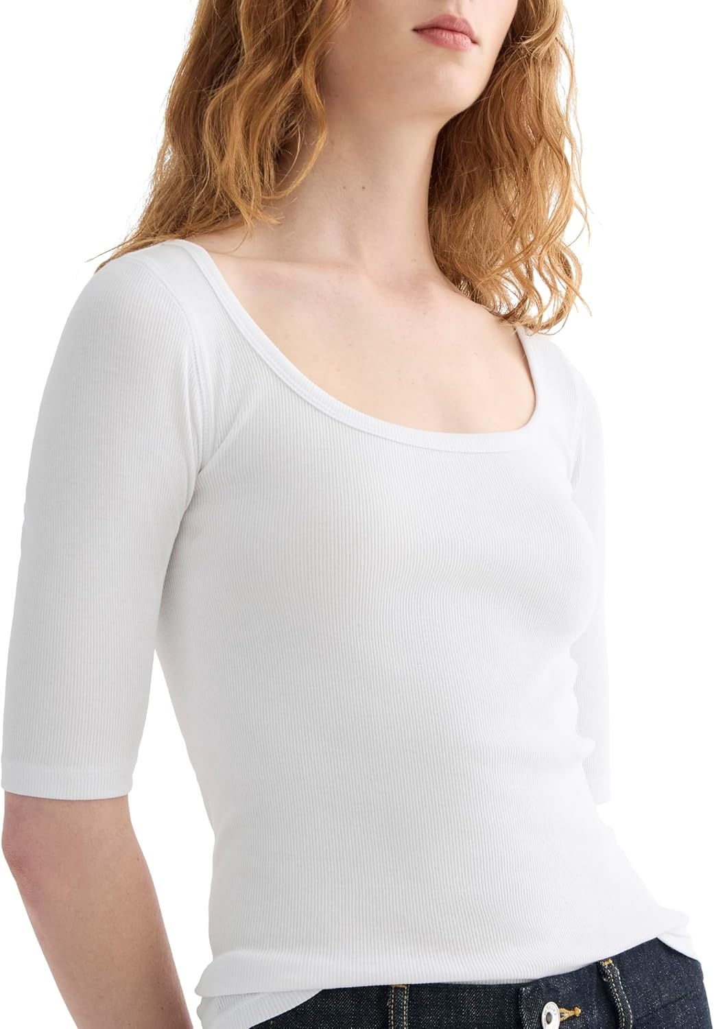 image:imageEverlane Womens The Luxe Rib ScoopNeck TeeWhite