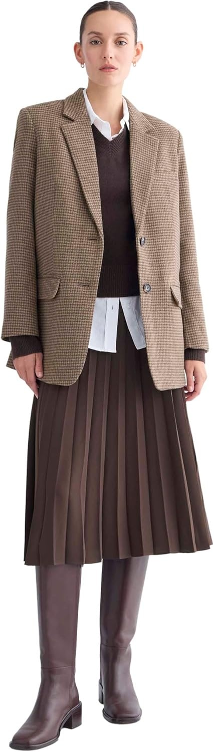 image:imageEverlane Womens The Oversized Blazer in WoolBrown Houndstooth