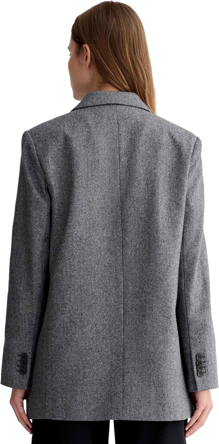 image:imageEverlane Womens The Oversized Blazer in WoolGrey Herringbone
