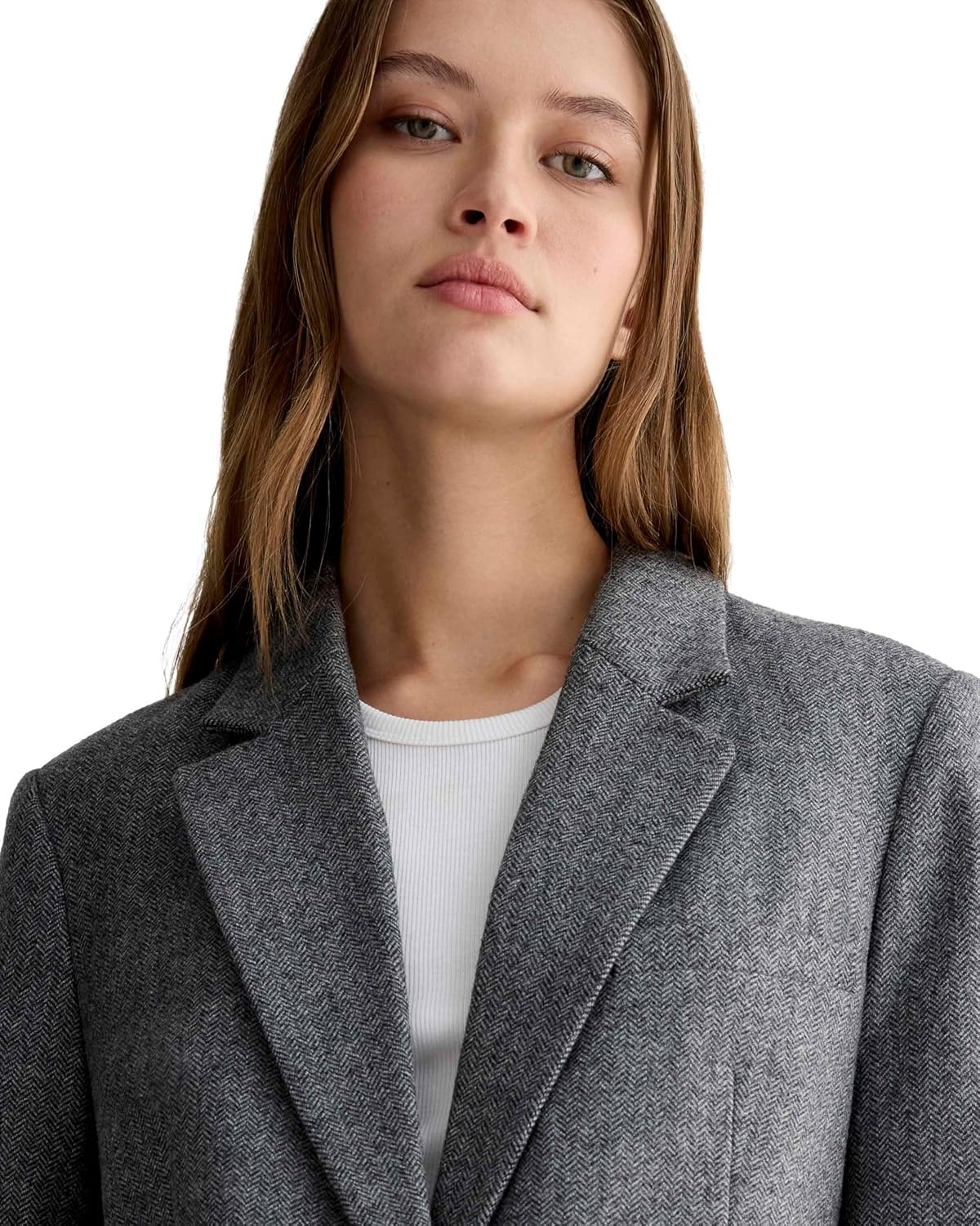 image:imageEverlane Womens The Oversized Blazer in WoolGrey Herringbone