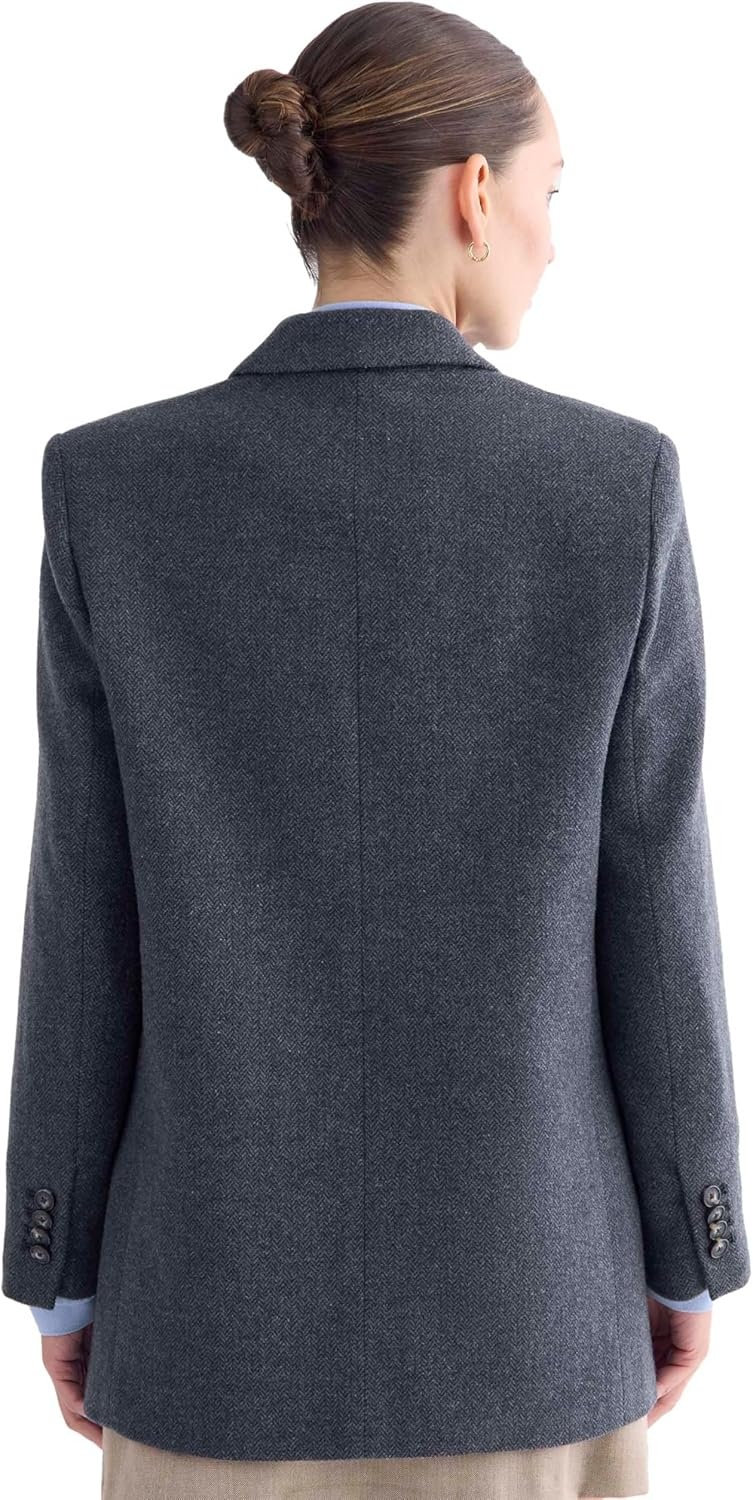 image:imageEverlane Womens The Oversized Blazer in WoolNavy Herringbone