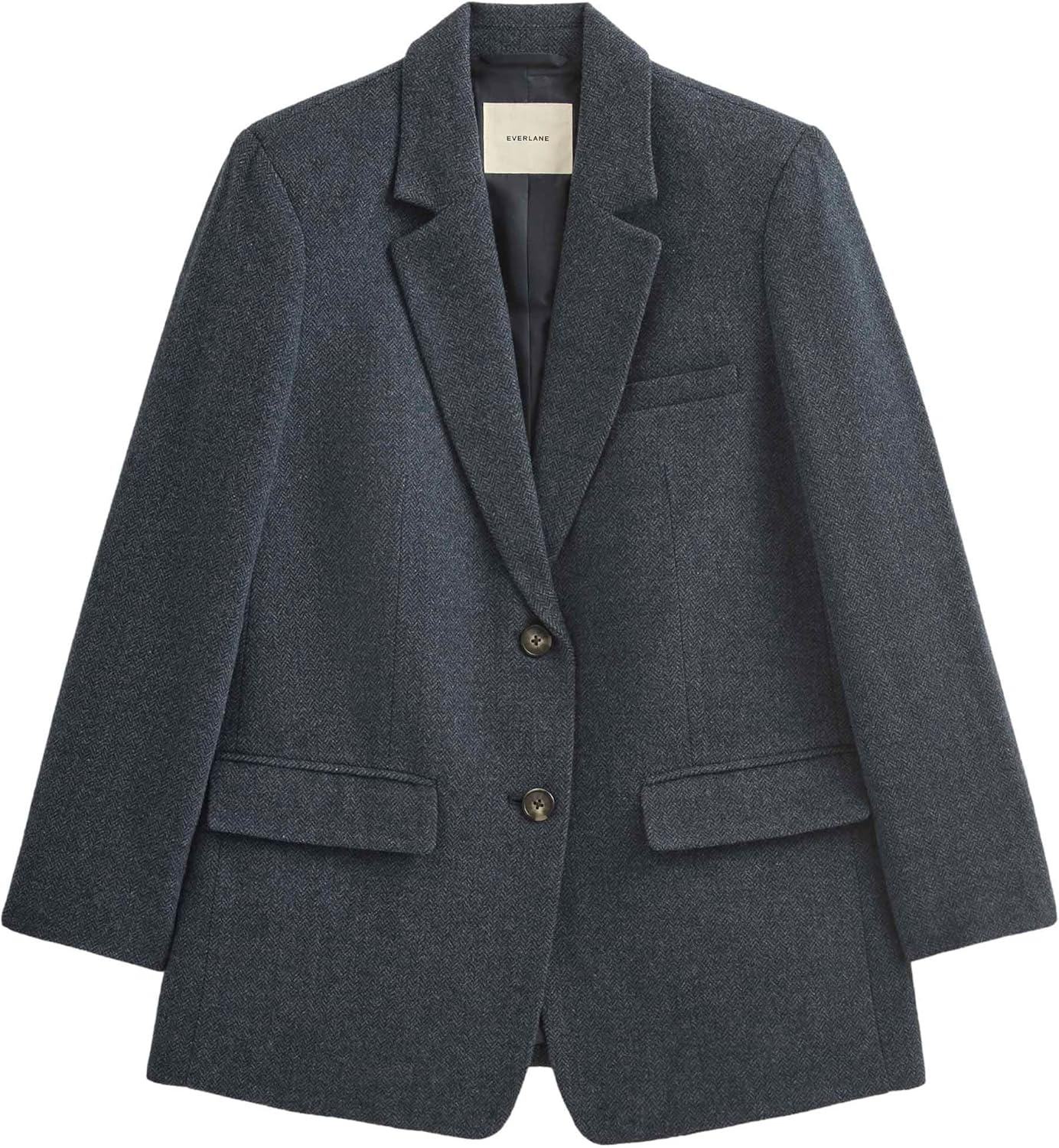 image:imageEverlane Womens The Oversized Blazer in WoolNavy Herringbone