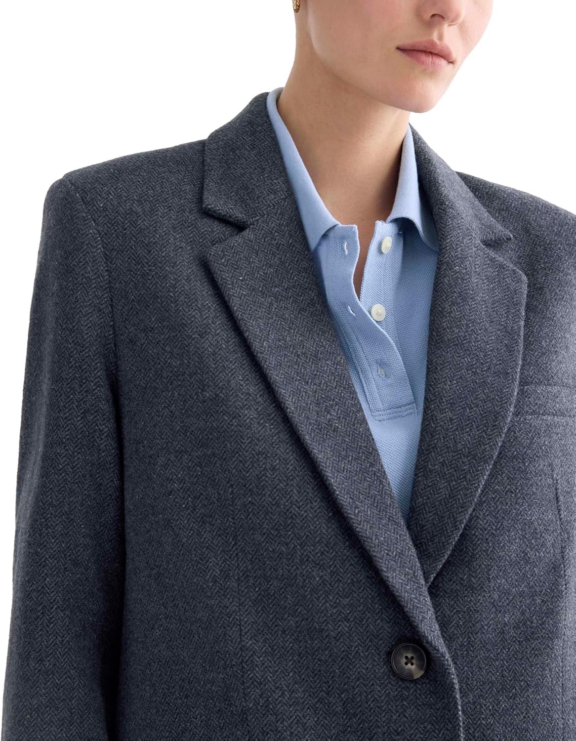 image:imageEverlane Womens The Oversized Blazer in WoolNavy Herringbone