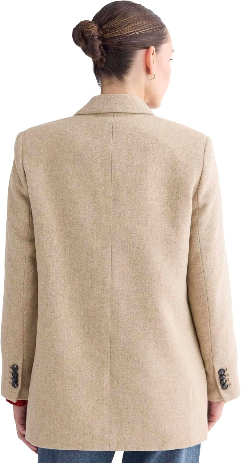 image:imageEverlane Womens The Oversized Blazer in WoolTaupe Herringbone