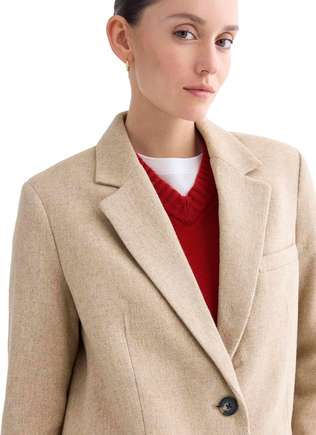 image:imageEverlane Womens The Oversized Blazer in WoolTaupe Herringbone
