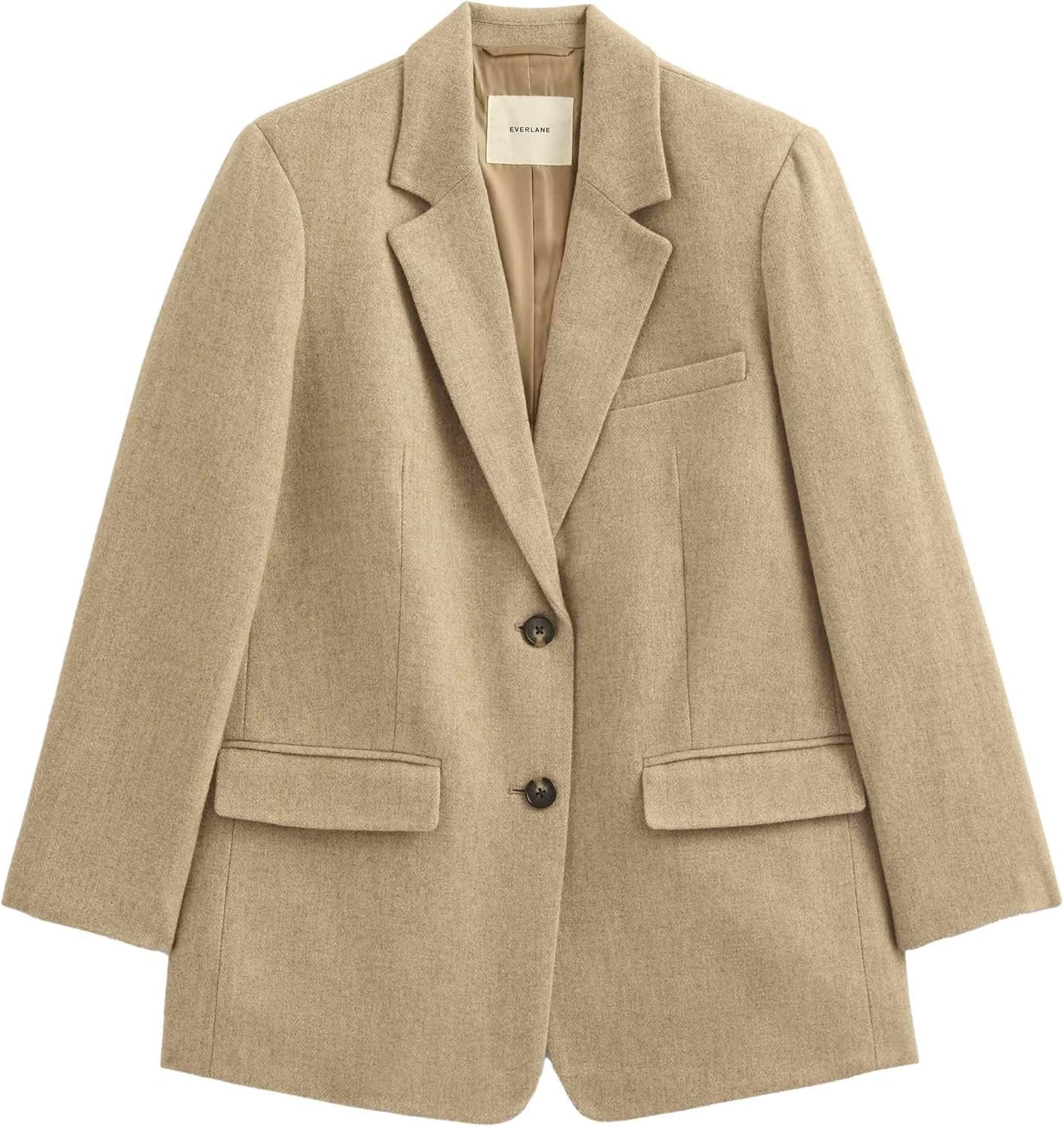 image:imageEverlane Womens The Oversized Blazer in WoolTaupe Herringbone