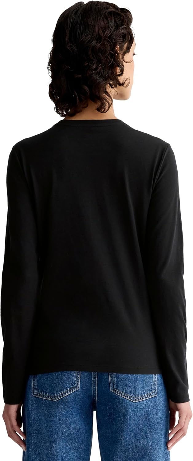 image:imageEverlane Womens The Slim LongSleeve Crew in Essential CottonBlack
