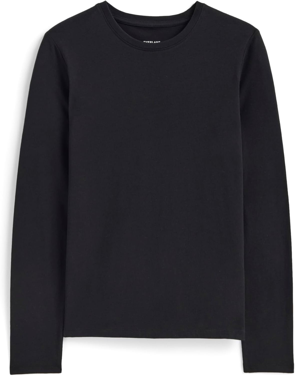 image:imageEverlane Womens The Slim LongSleeve Crew in Essential CottonBlack
