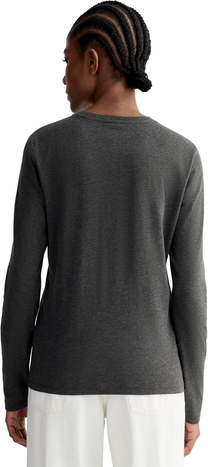 image:imageEverlane Womens The Slim LongSleeve Crew in Essential CottonHeathered Soot