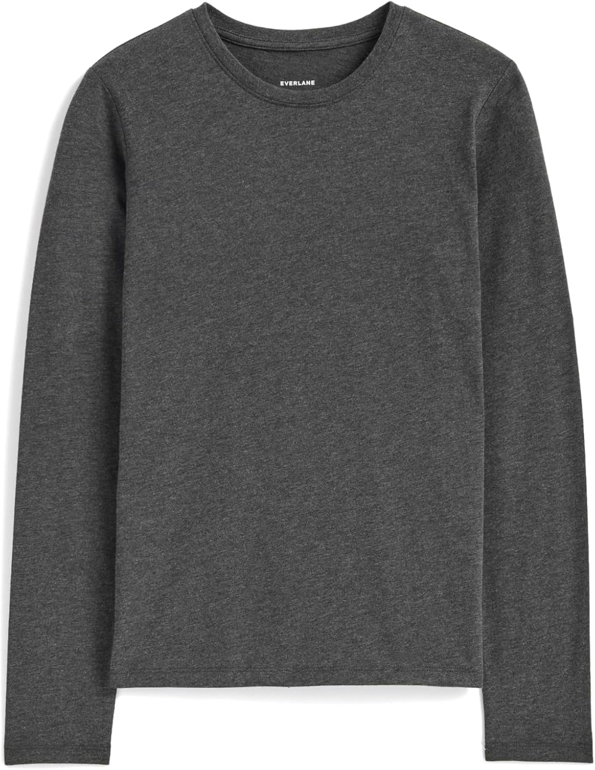 image:imageEverlane Womens The Slim LongSleeve Crew in Essential CottonHeathered Soot