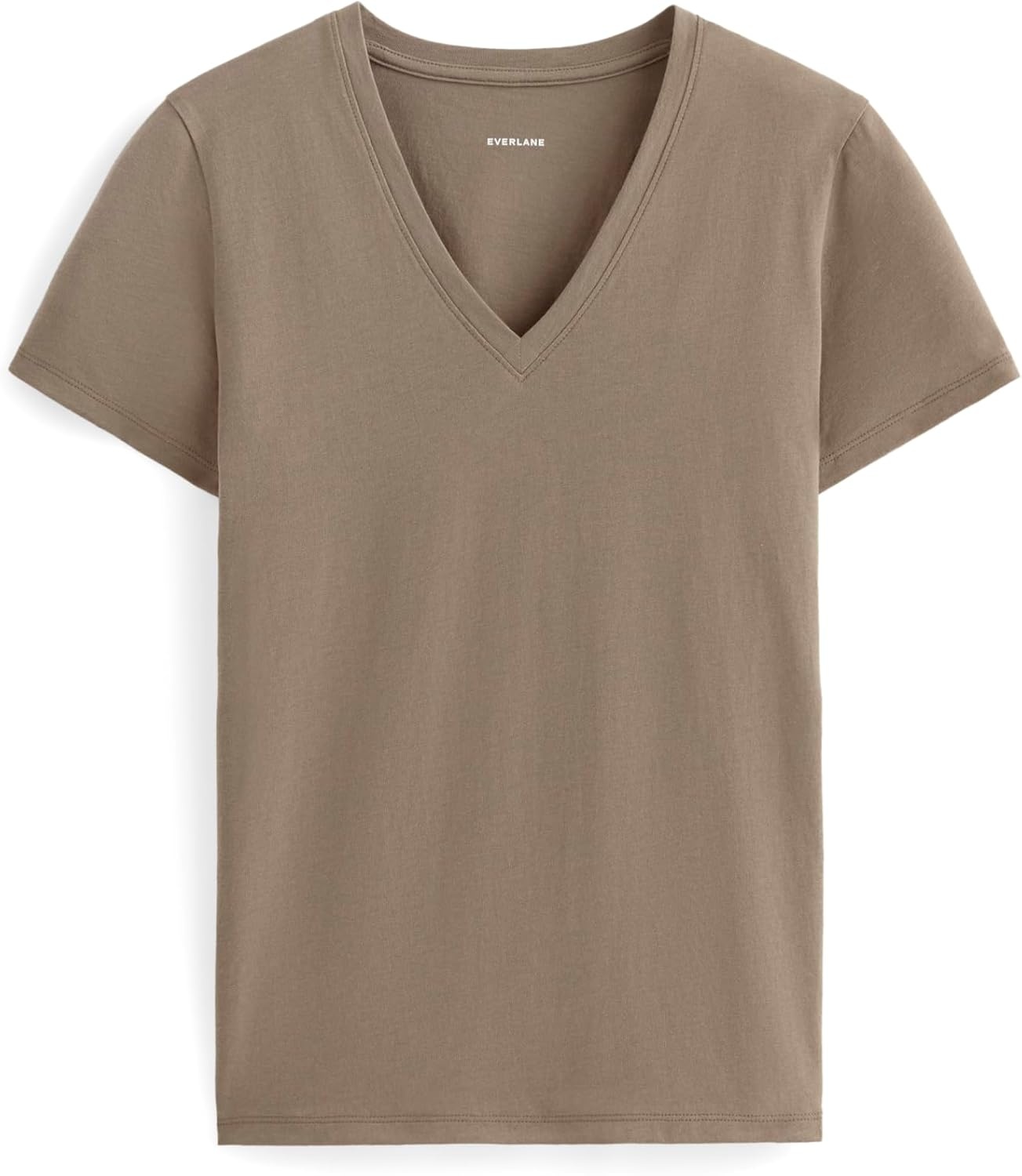 image:imageEverlane Womens The Slim VNeck Tee in Essential CottonClay