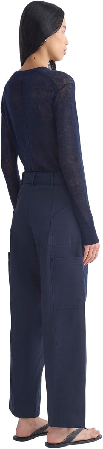 image:imageEverlane Womens Utility StraightLeg Cargo Pant GOTS Organic Cotton Stretch HighRise Cargo TrouserNavy