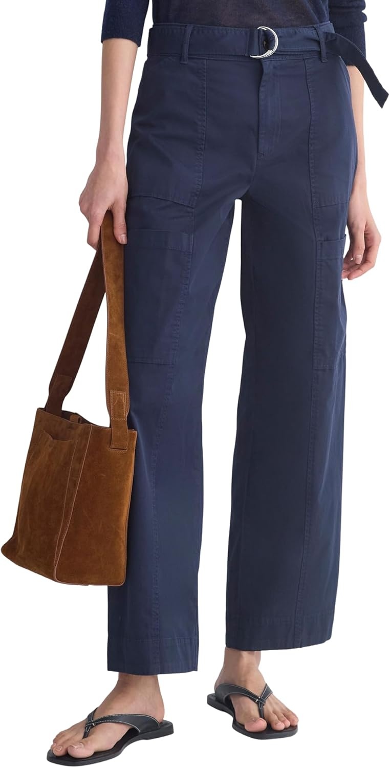 image:imageEverlane Womens Utility StraightLeg Cargo Pant GOTS Organic Cotton Stretch HighRise Cargo TrouserNavy